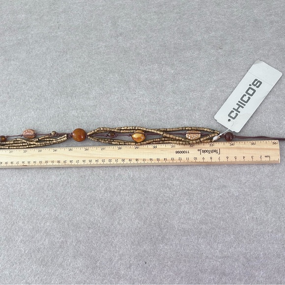 CHICO'S Bead Tie Belt Boho Size S/M - Picture 8 of 9